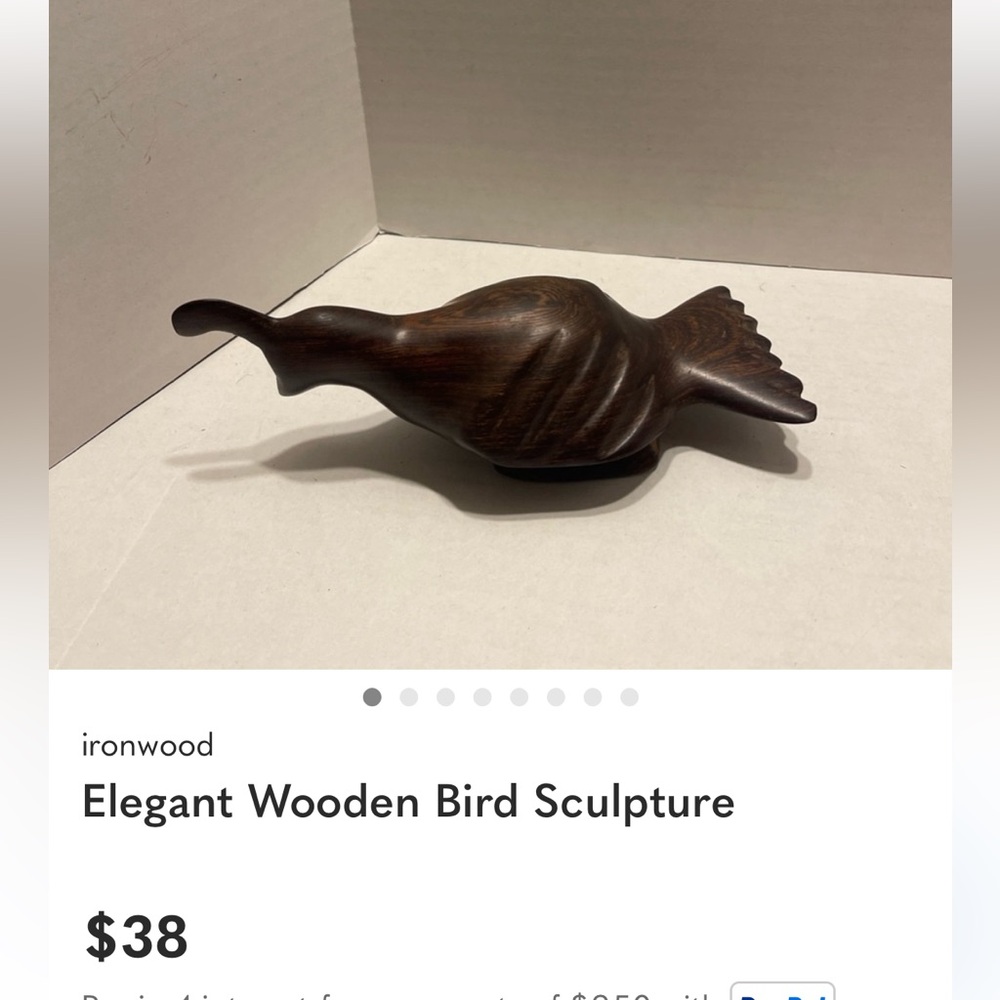 Wooden Ironwood Quail Figurine. Hand Sculpted Art. - Picture 11 of 12